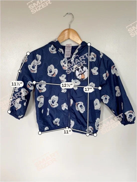 Disney Junior Mickey Mouse HAS EARS 5 navy Blue Windbreaker Jacket - Picture 3 of 7